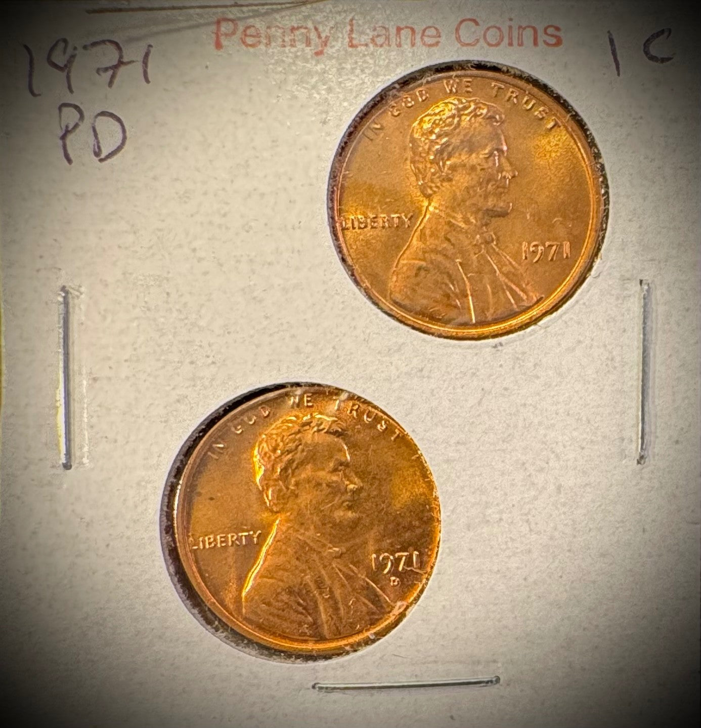 1971 P D S + S Lincoln Memorial Cent UNCIRCULATED + PROOF 4 Coin Lot2