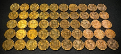 1955-S Lincoln Wheat Cent Penny RED LUSTROUS Uncirculated Roll Of 50 Coins6