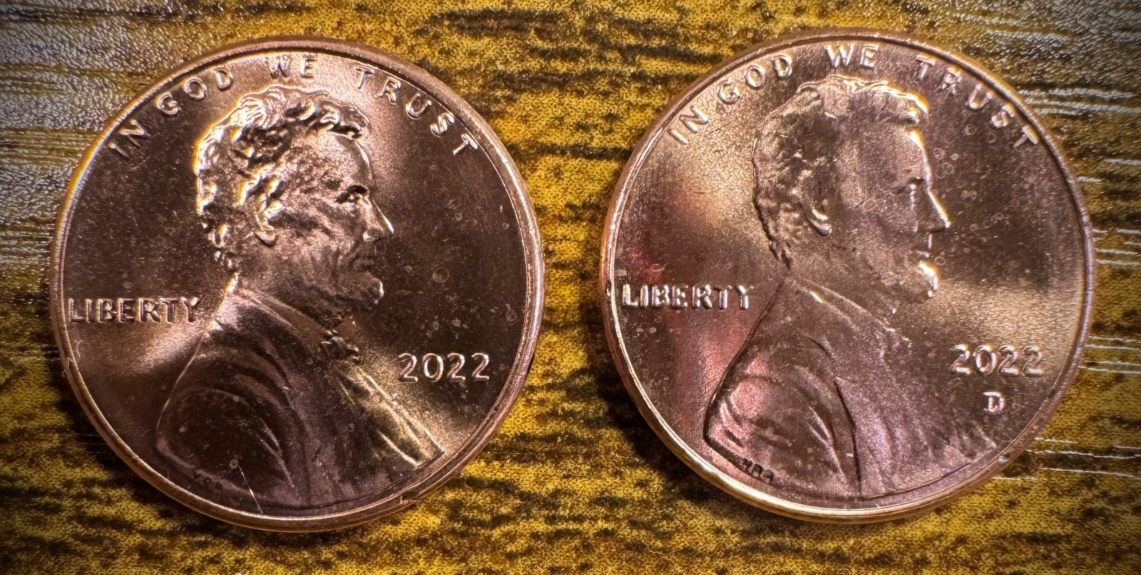 2022 Lincoln Shield Cent P D Uncirculated BU 2 Coin Lot From Original Rolls0