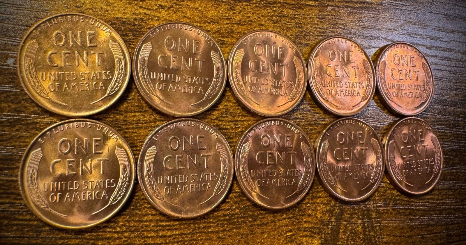 1936 Lincoln Wheat Cent Brilliant Uncirculated Red Lot Of 10 Coins7