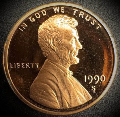 1990-S Lincoln Memorial Cent PROOF Coin Penny0