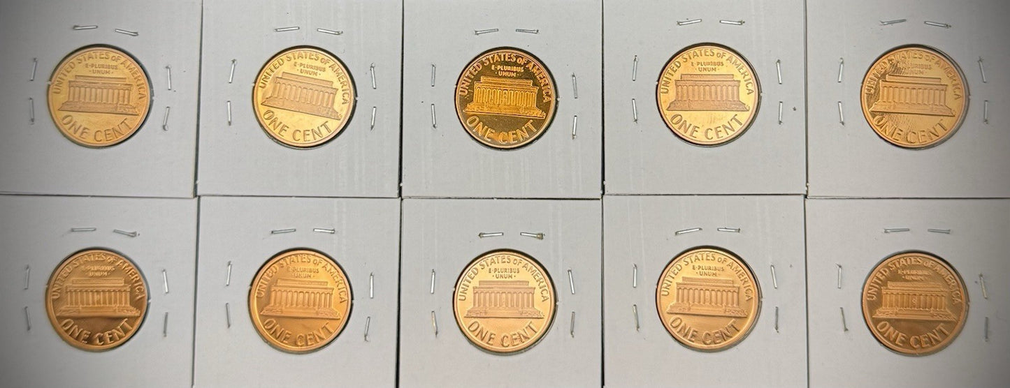 1980-1989 Lincoln Memorial Gem PROOF Cent 10 Coin Set1