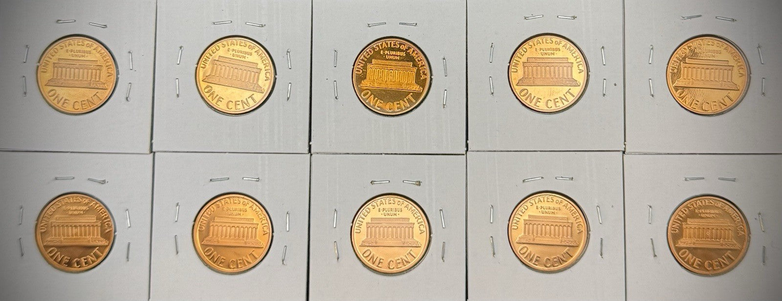 1980-1989 Lincoln Memorial Gem PROOF Cent 10 Coin Set1