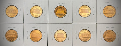 1980-1989 Lincoln Memorial Gem PROOF Cent 10 Coin Set1