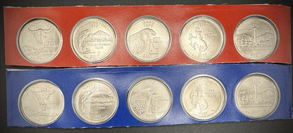 2007 P D Satin Finish State Quarter 10 Coins From US Mint Uncirculated Coin Set1