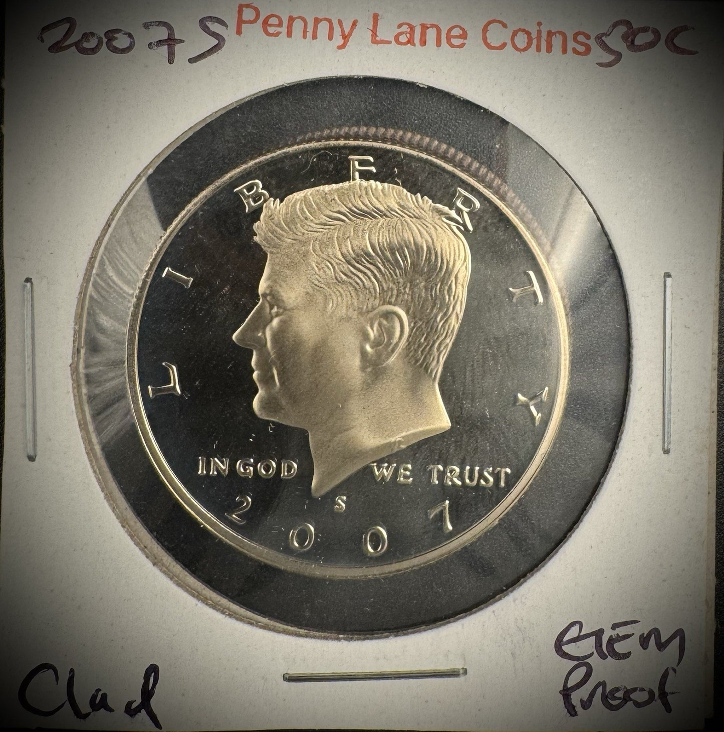 2007-S GEM PROOF Kennedy Half Dollar Clad 50C DEEP ULTRA CAMEO #32