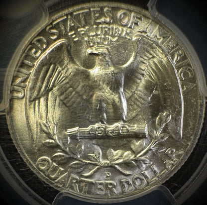 1961 D Silver Washington Quarter PCGS MS66 BLAST WHITE3