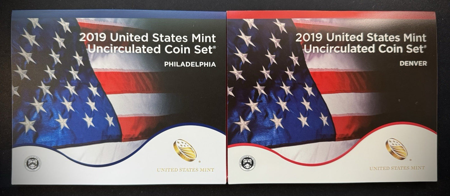 2019 US Mint Uncirculated 20 Coin Set P & D Philadelphia & Denver 10 Coins Each0