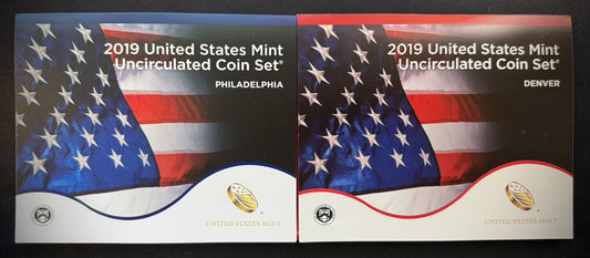 2019 US Mint Uncirculated 20 Coin Set P & D Philadelphia & Denver 10 Coins Each0