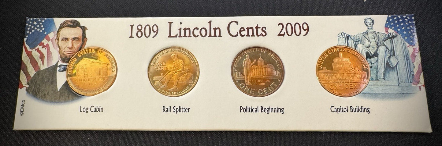 2009-S Lincoln Bicentennial Cent GEM PROOF 4 Coin Set GORGEOUS Naturally Toned2