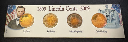 2009-S Lincoln Bicentennial Cent GEM PROOF 4 Coin Set GORGEOUS Naturally Toned2