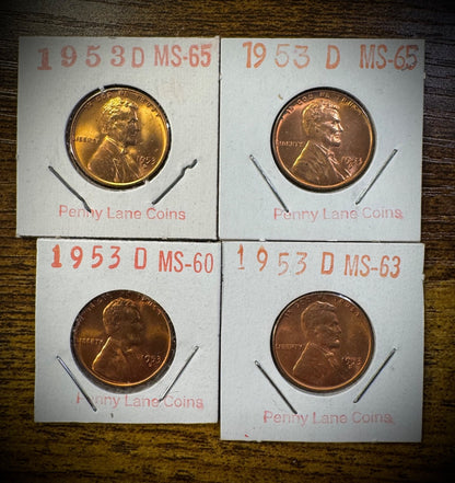 Lincoln Wheat Cent 1945-S 1950-S 1951-D 1953-D 1954-D&S 41 Coin Overstock Lot7