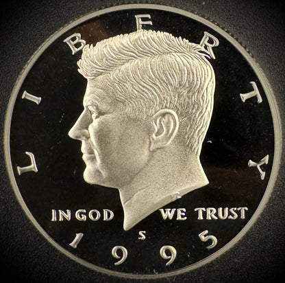 1995-S GEM PROOF Kennedy Half Dollar Clad 50C DEEP ULTRA CAMEO0