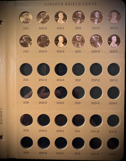 2022-2025 P D S Lincoln Shield Cent 12 Coin Business & PROOF Set NEW Dansco 81040