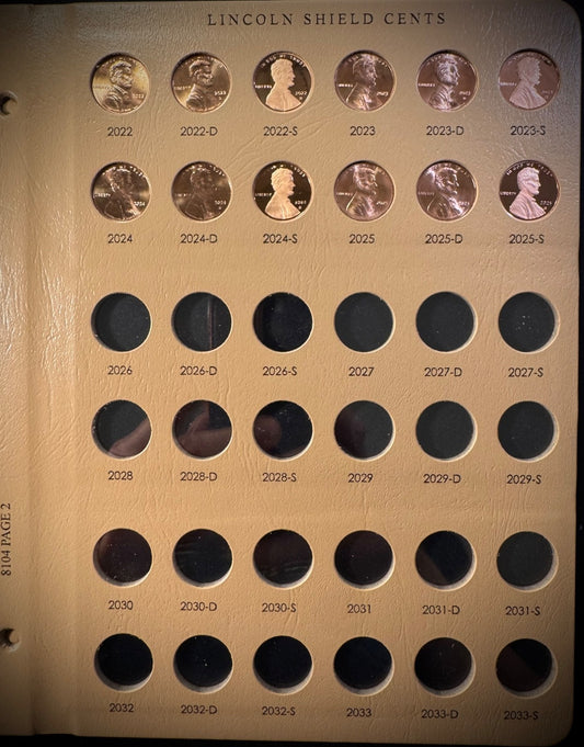 2022-2025 P D S Lincoln Shield Cent 12 Coin Business & PROOF Set NEW Dansco 81040