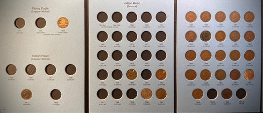 1857-1909 Flying Eagle Indian Head Cent Collection 28 Coins Starter Set Whitman0