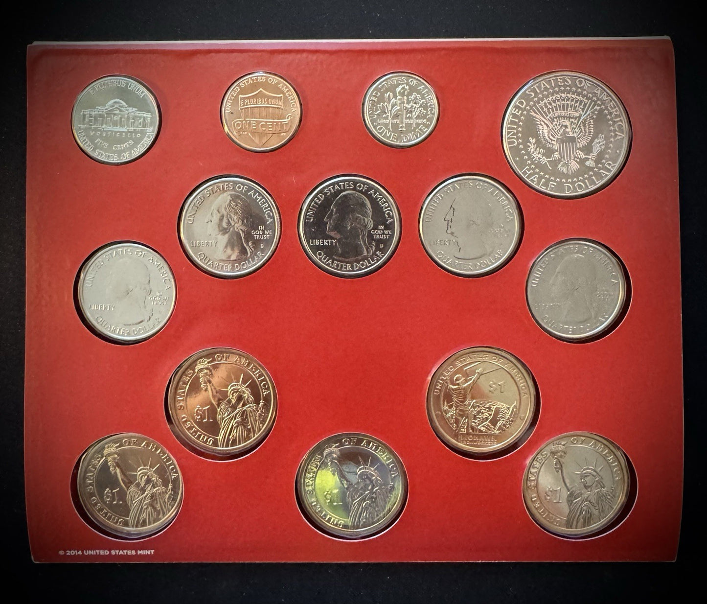 2015 US Mint Uncirculated 28 Coin Set P & D Philadelphia & Denver 14 Coins Each6
