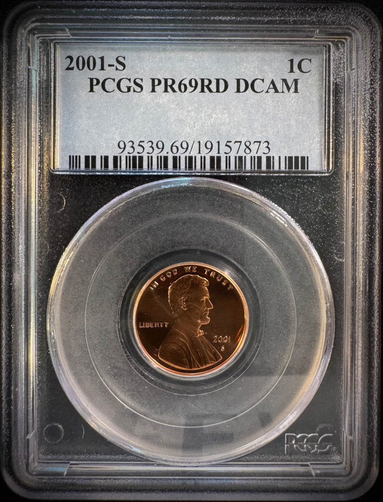 2001-S Lincoln Memorial Cent Penny PCGS PR69RD DCAM PROOF Coin DEEP CAMEO0