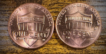 2022 Lincoln Shield Cent P D Uncirculated BU 2 Coin Lot From Original Rolls1