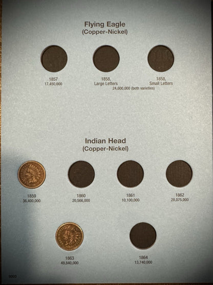1857-1909 Flying Eagle Indian Head Cent Collection 28 Coins Starter Set Whitman2