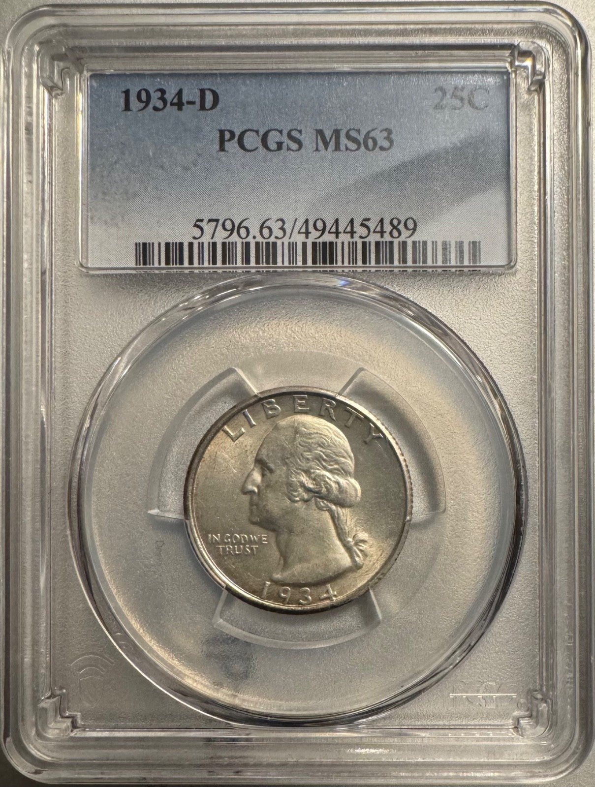1934-D Washington Quarter PCGS MS630