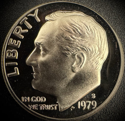 1979-S TYPE 2 PROOF Roosevelt Dime 10C Clad DCAM Coin From US Mint Proof Set0
