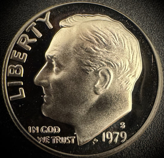 1979-S TYPE 2 PROOF Roosevelt Dime 10C Clad DCAM Coin From US Mint Proof Set0
