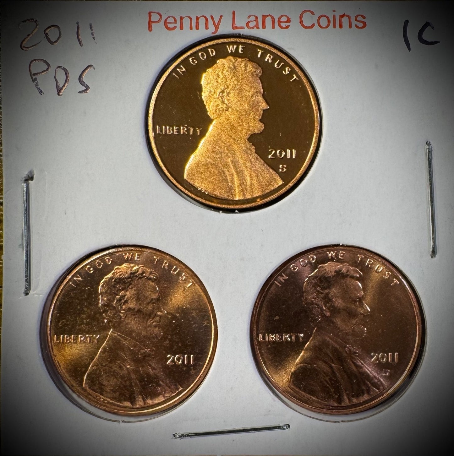 2011 P D S Lincoln Shield Cent UNCIRCULATED + PROOF 3 Coin Lot Set0