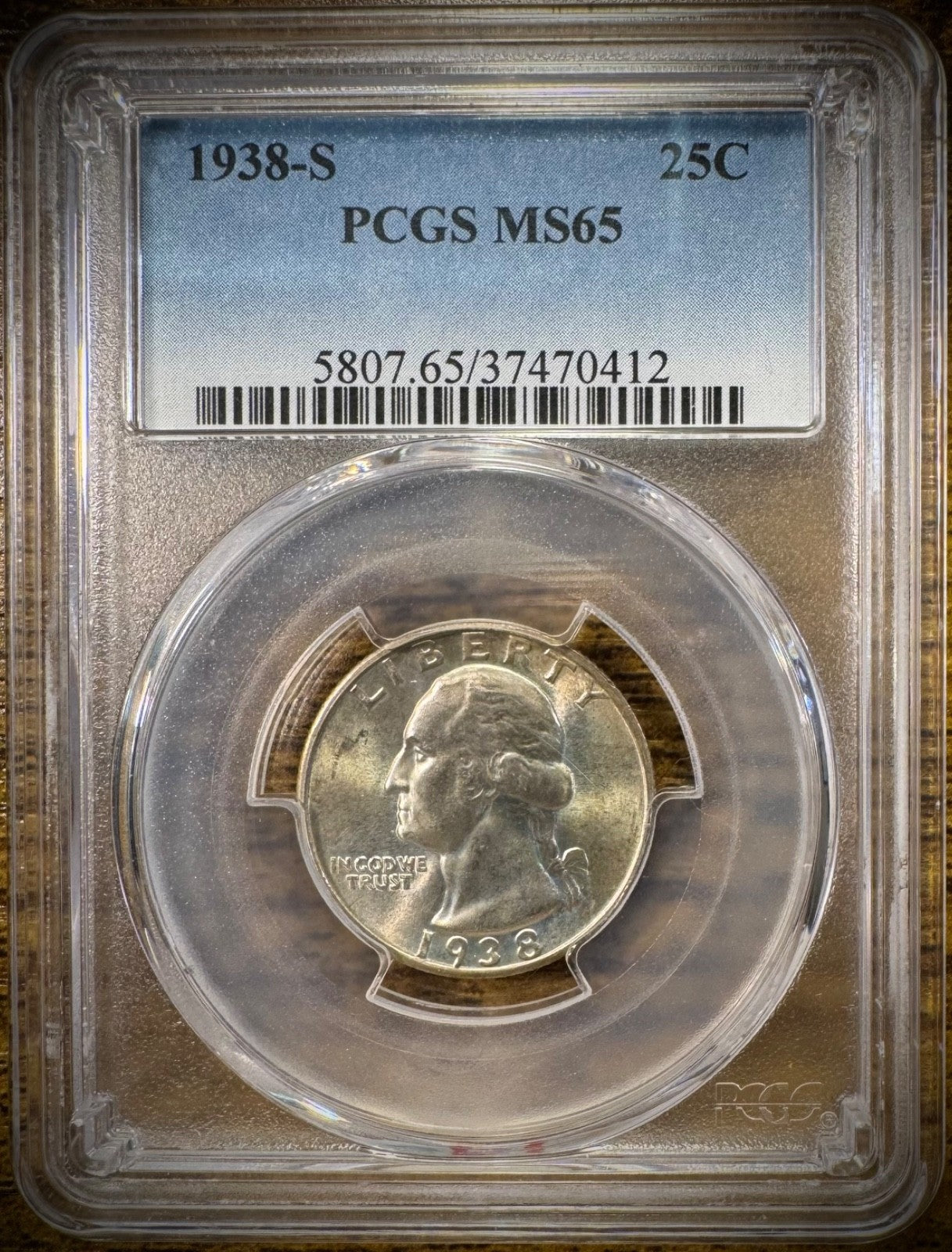 1938-S Washington Quarter PCGS MS65  BLAST WHITE GEM BU Brilliant Uncirculated0