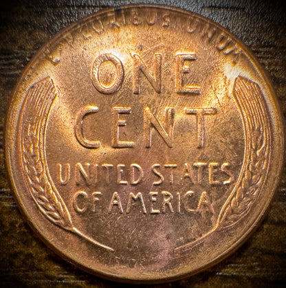 1956 Lincoln Wheat Penny Cent BU Uncirculated GORGEOUS GREEN TONING1