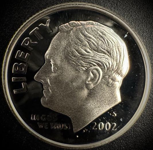 2002-S GEM PROOF Roosevelt Dime 10C SILVER DEEP ULTRA CAMEO Coin0