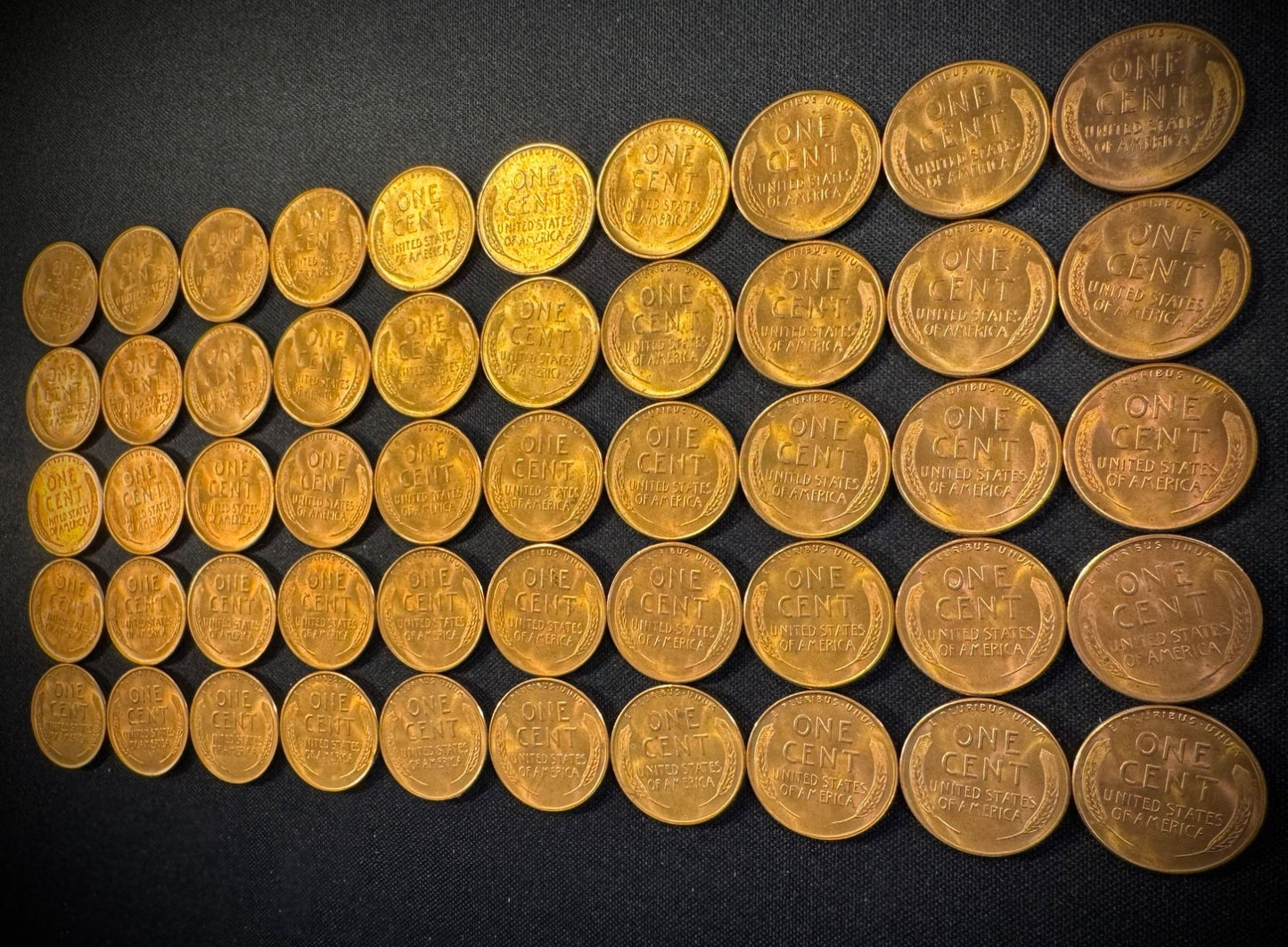 1949-S Lincoln Wheat Cent Penny Red Uncirculated Roll Of 50 Coins6