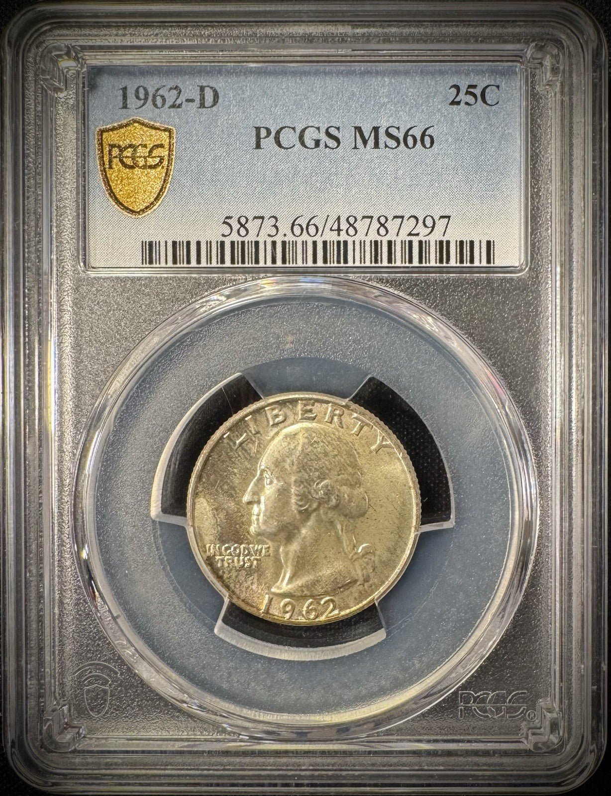 1962 D Silver Washington Quarter PCGS MS66 TRUE VIEW1