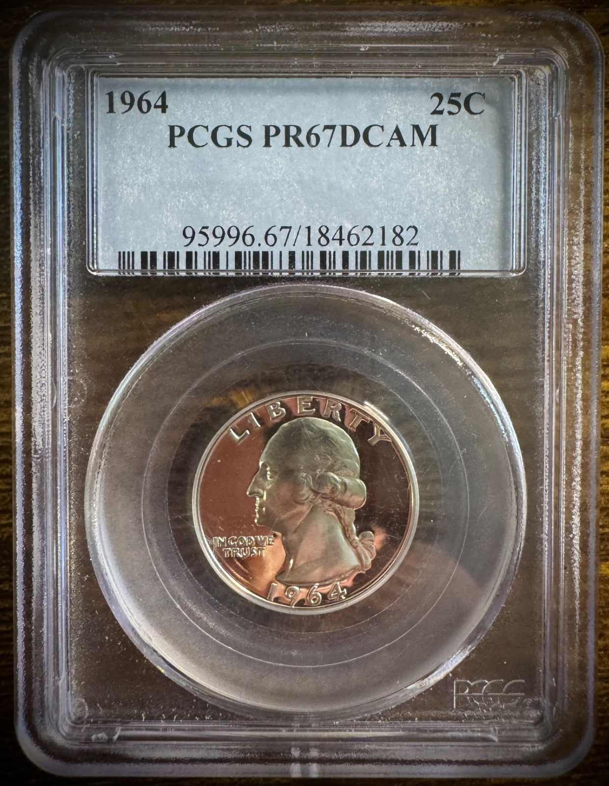 1964 Silver Proof Washington Quarter PCGS PR67DCAM0