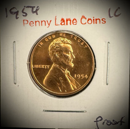 1954 Lincoln Wheat Cent RED PROOF LUSTROUS LOW MINTAGE 233,300 #12