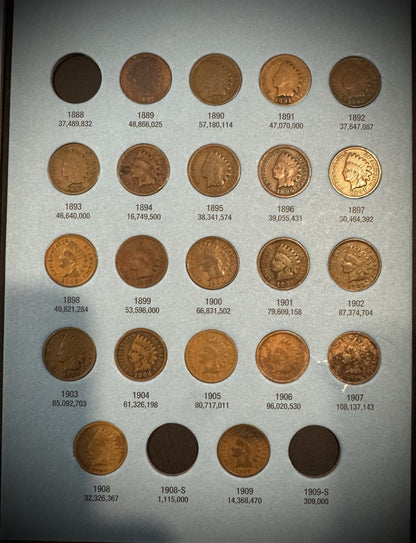 1857-1909 Flying Eagle Indian Head Cent Collection 28 Coins Starter Set Whitman3
