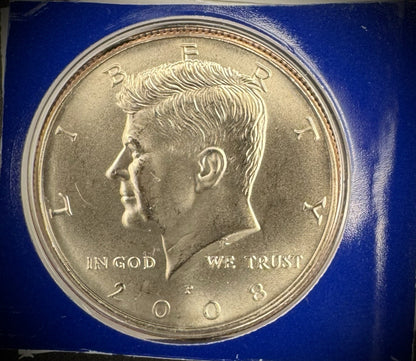 2008 P D Satin Finish Kennedy Half Dollar 2 Coins From US Mint Uncirculated Set10