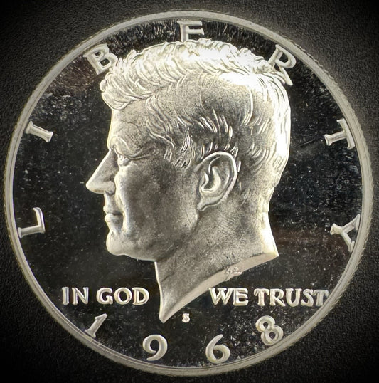 1968-S Kennedy 40% SILVER Half Dollar GEM PROOF 50C DEEP ULTRA CAMEO0