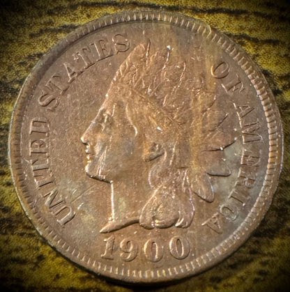 1900 Indian Head Cent Penny Full Liberty Diamonds0