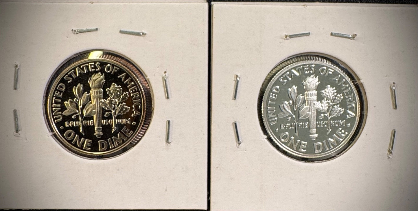 2019-S 99.9% SILVER And Clad PROOF Roosevelt Dime 10C .999 Fine Lot Of 2 Coins3