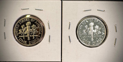 2019-S 99.9% SILVER And Clad PROOF Roosevelt Dime 10C .999 Fine Lot Of 2 Coins3