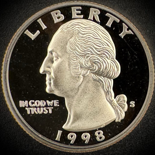 1998-S Washington Quarter PROOF Clad DEEP ULTRA CAMEO Coin0