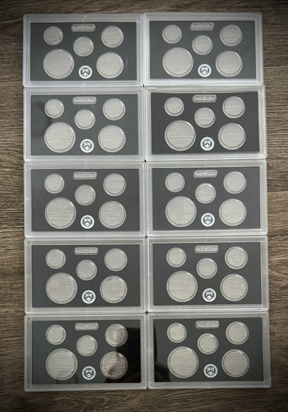 Black Empty Plastic Case Holds 5 Coins Lot of 10 From US MINT Silver Proof Sets0