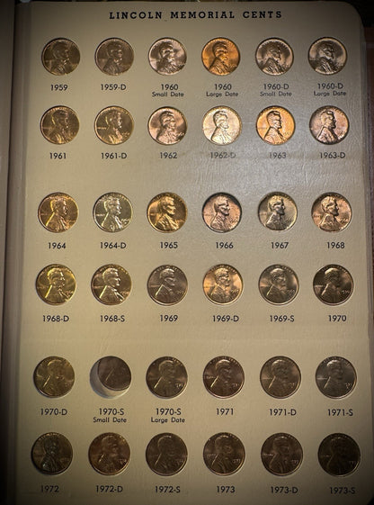 1909-2025 PDS Lincoln Cent PENNY Near COMPLETE Set 344 Coins KEYS PROOFS DANSCO9
