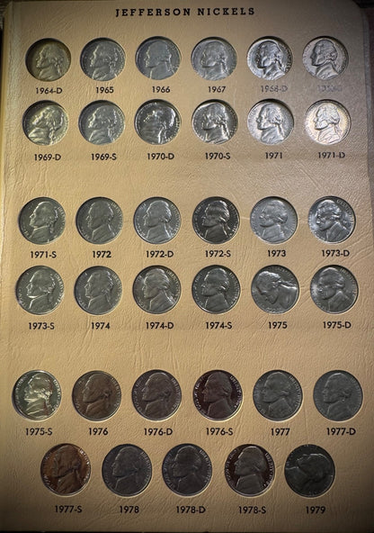 1938-1990 Jefferson Nickel High Grade COMPLETE SET w PROOFS In DANSCO 161 Coins5