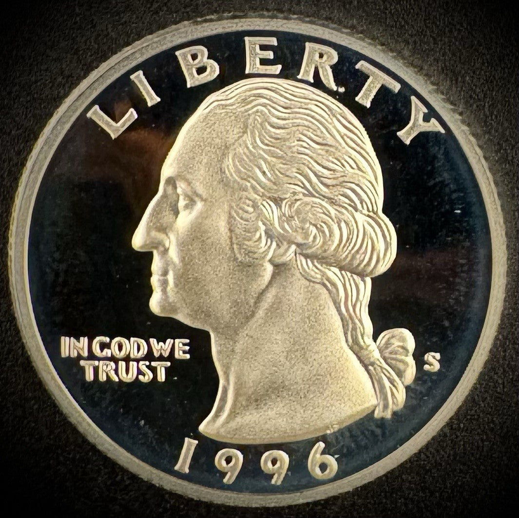 1996-S GEM PROOF Washington Quarter 25C SILVER DEEP ULTRA CAMEO Coin0