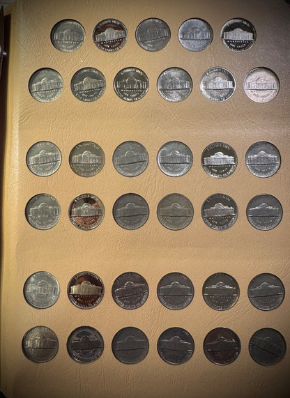 1938-1990 Jefferson Nickel High Grade COMPLETE SET w PROOFS In DANSCO 161 Coins8