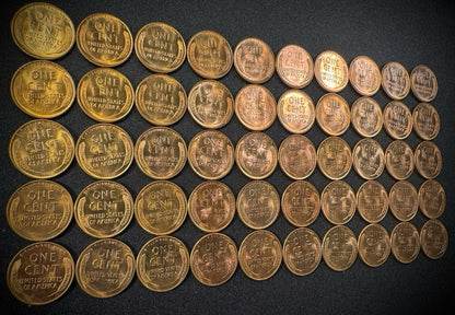 1955-S Lincoln Wheat Cent Penny RED LUSTROUS Uncirculated Roll Of 50 Coins8