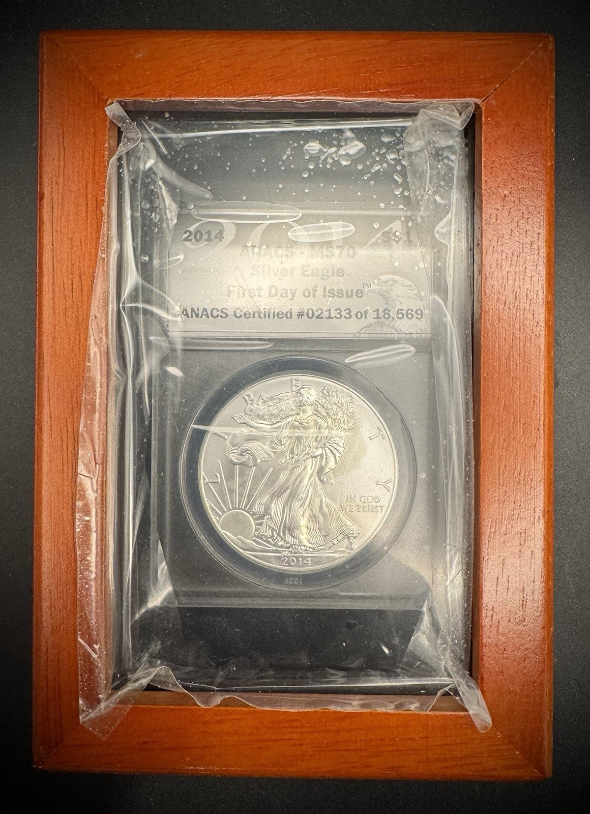 2014 American Silver Eagle ANACS MS70 First Day Of Issue Certified #02133/16,5690