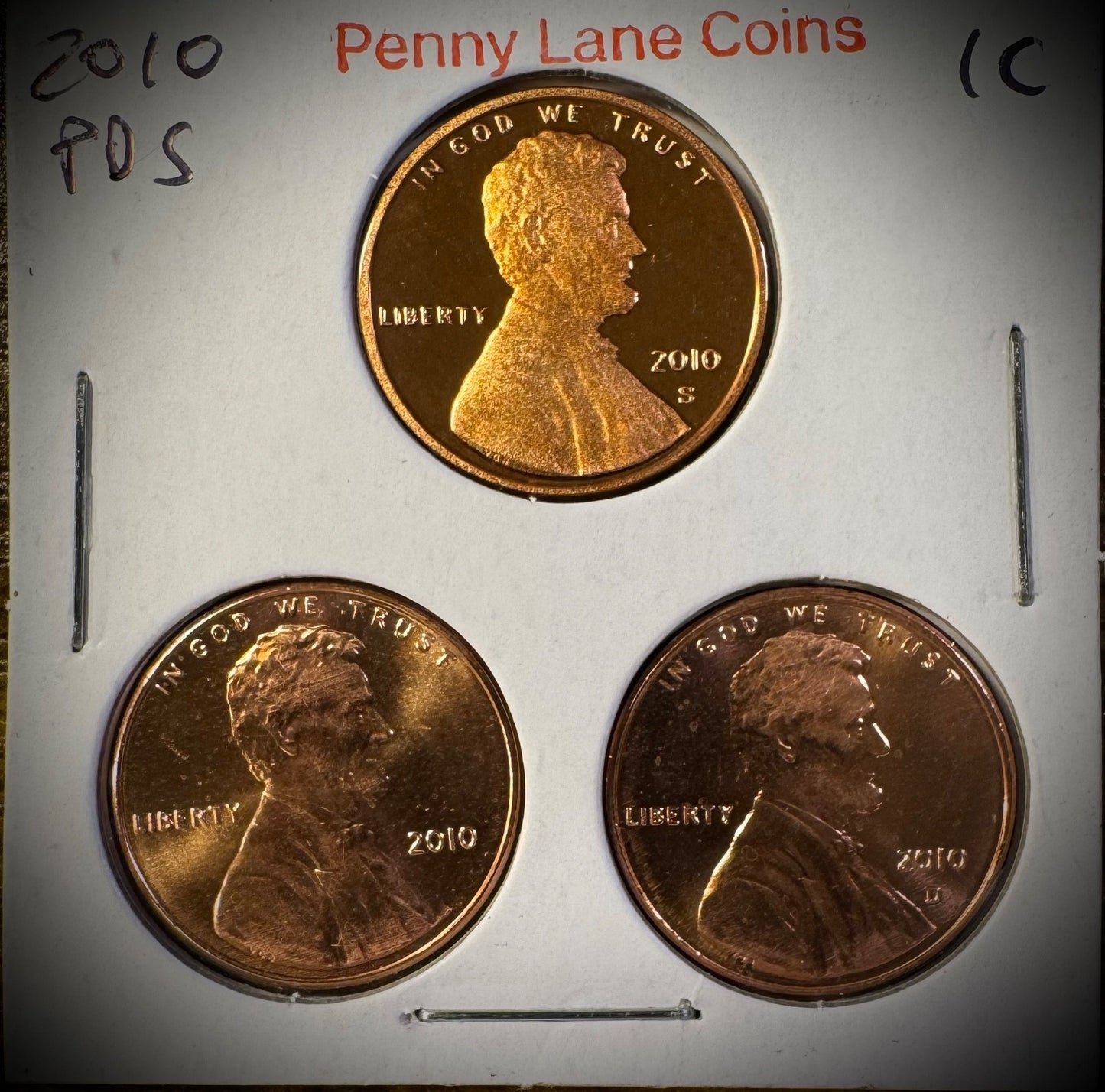 2010 P D S Lincoln Shield Cent UNCIRCULATED + PROOF 3 Coin Lot First Year Shield0
